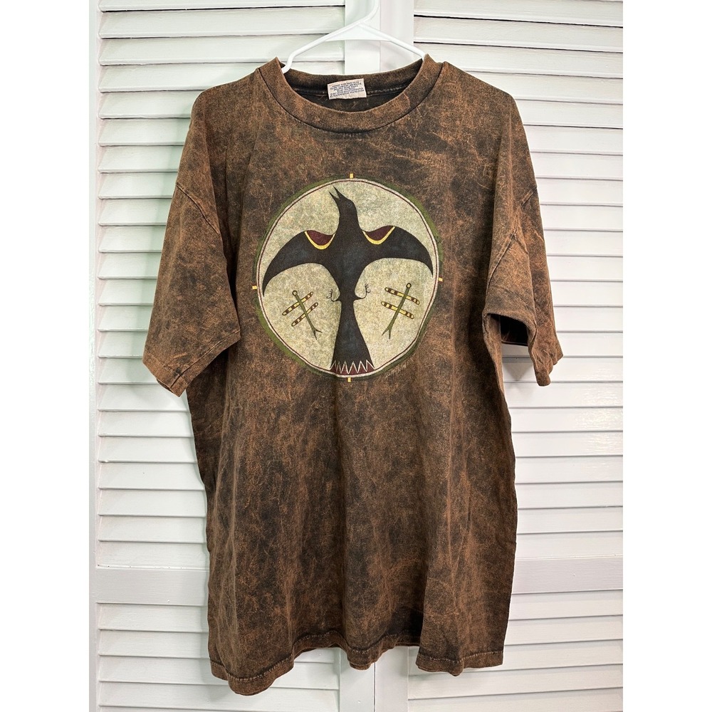 Vintage 90s Soft Goods United XL Brown McClellan Red Wing Blackbird T-Shirt